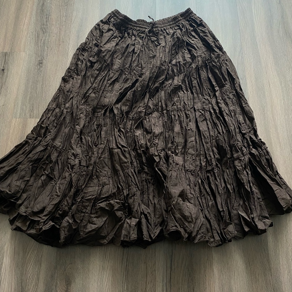 Dark Brown Tribal Belly Dance Tier yard multi tier Maxi skirt